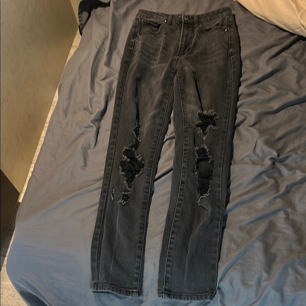 No Boundaries Black Slim Jeans Distressed - Picture 1 of 2